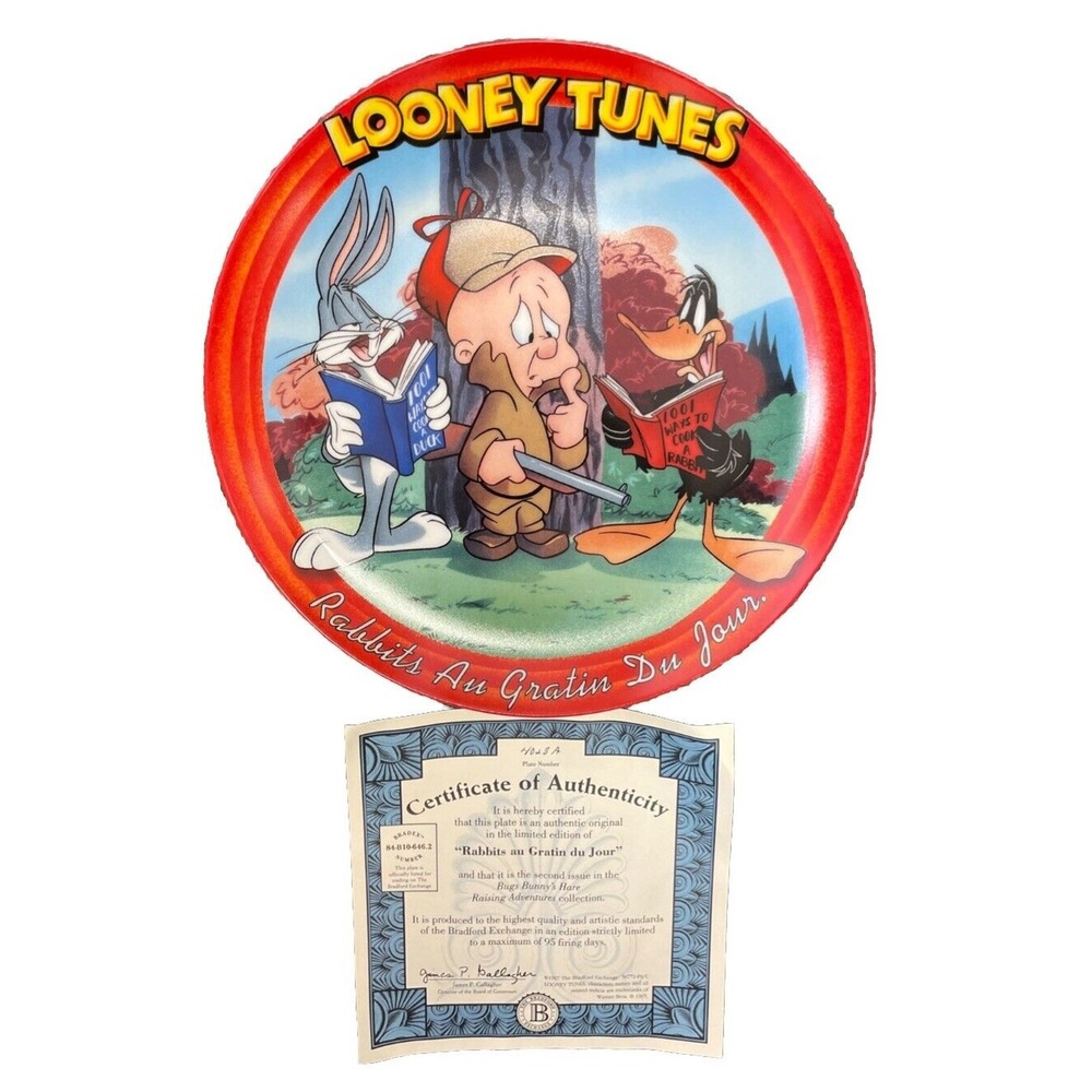 Rabbits Au Gratin Du Jour Bugs Bunny's Hare‎ Raising Adventures Collector Plate